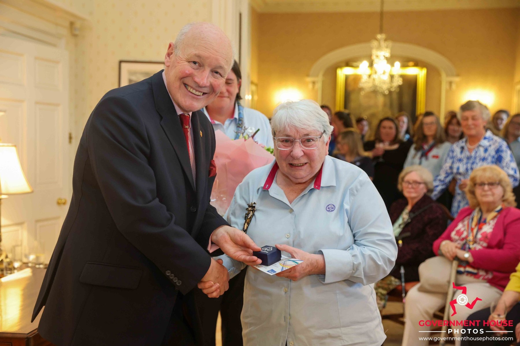 Reception for the 110th Anniversary of Girl Guiding & the 75th Anniversary of the Trefoil Guild, Government House, Douglas, Isle of Man. Photo by Callum Staley (CJS Photography)